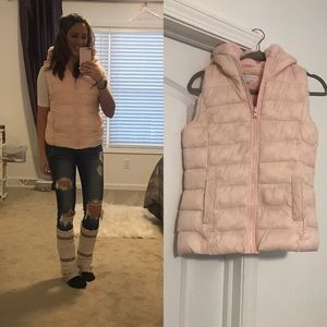 Blush Sherpa lined puffer vest